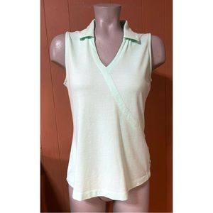 EP Pro Cool Mint V-Neck Sleeveless Polo Golf Top, Medium